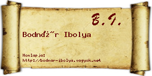 Bodnár Ibolya névjegykártya