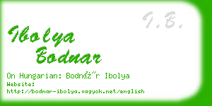 ibolya bodnar business card